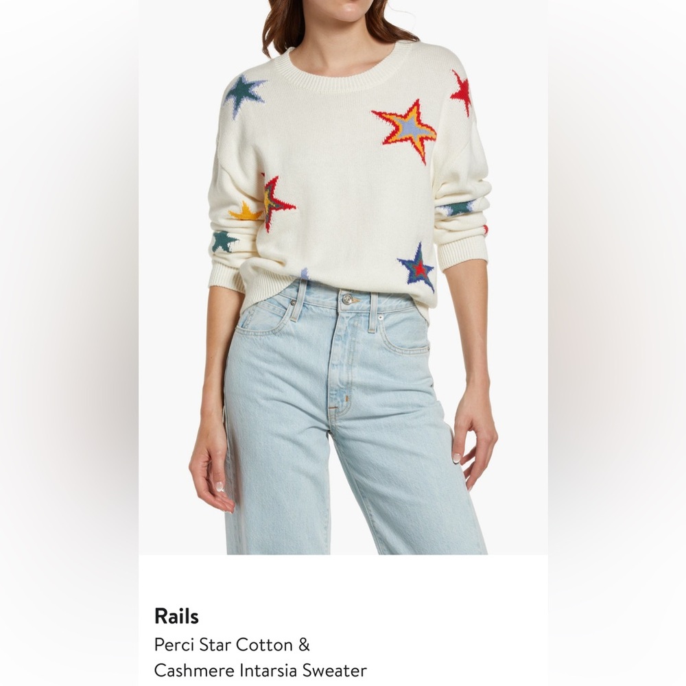 Rails Perci Star Cotton & Cashmere Intarsia Sweater - Picture 2 of 9